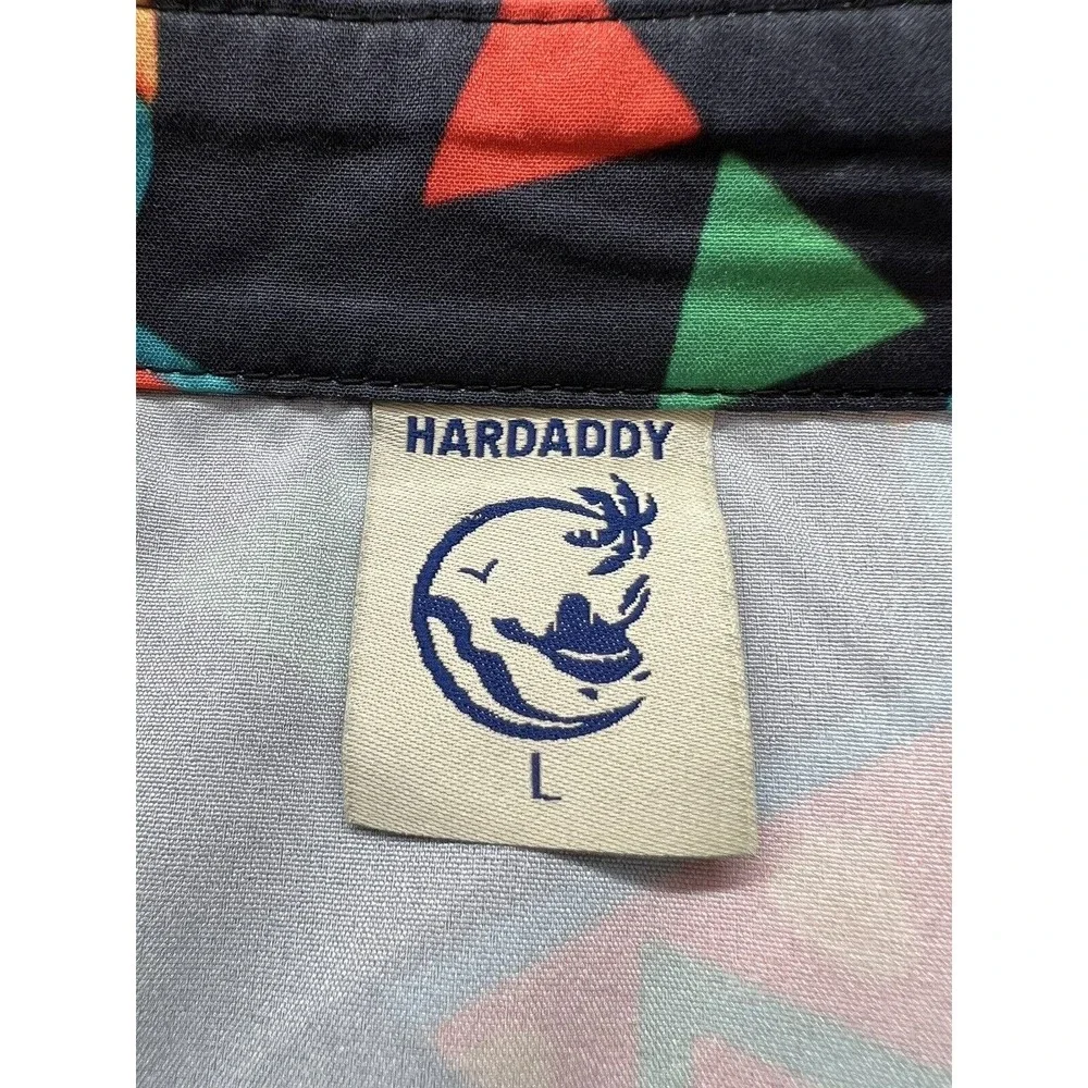 HARDADDY Men's‎ L Party Hawaiian Mexican Shark Sombrero Button Up Shirt